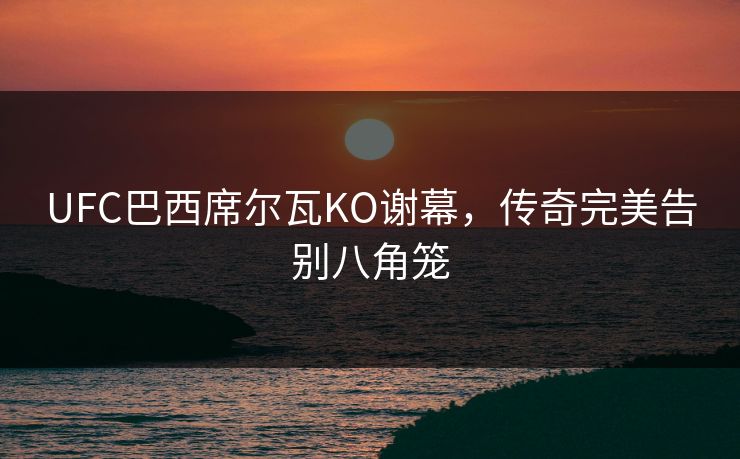 UFC巴西席尔瓦KO谢幕，传奇完美告别八角笼