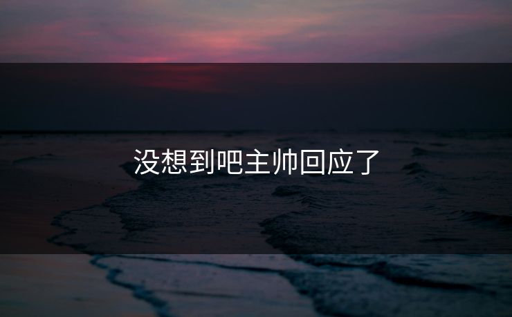 没想到吧主帅回应了